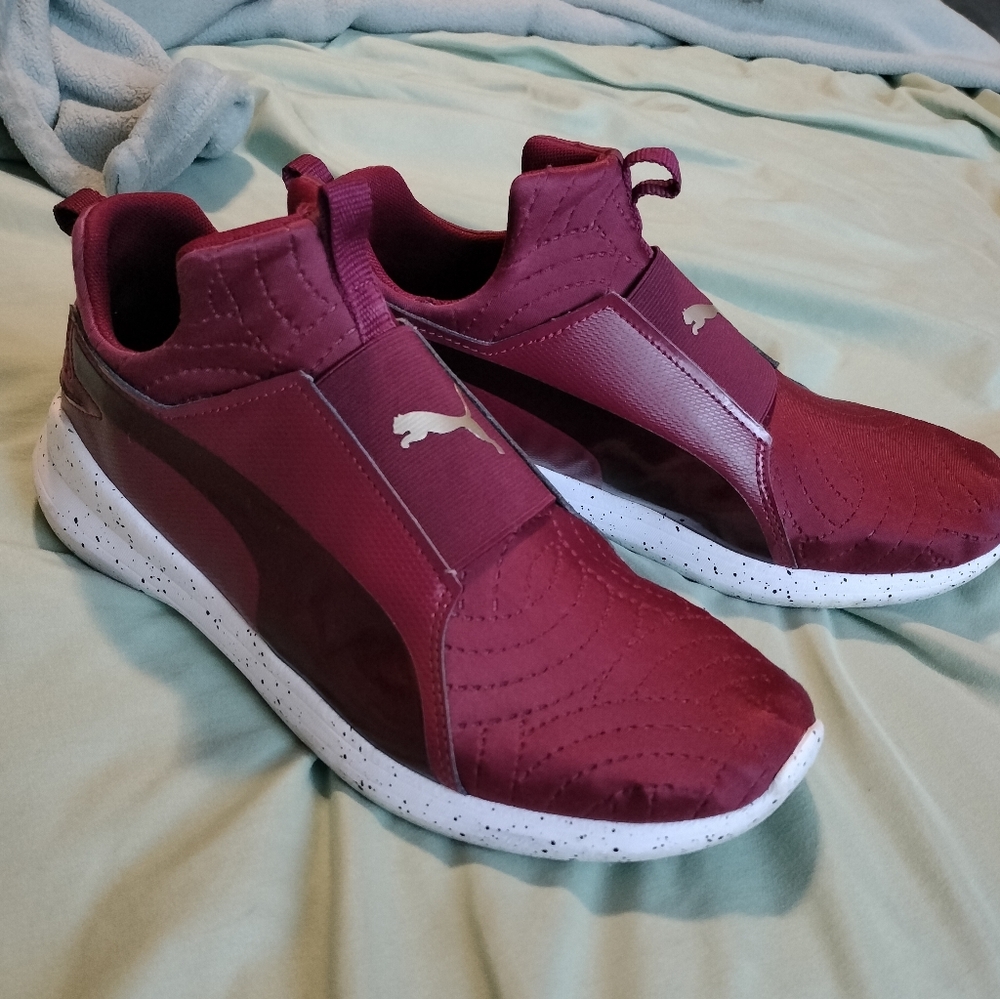 Puma Red and White Slip-On Sneakers Casual Comfort